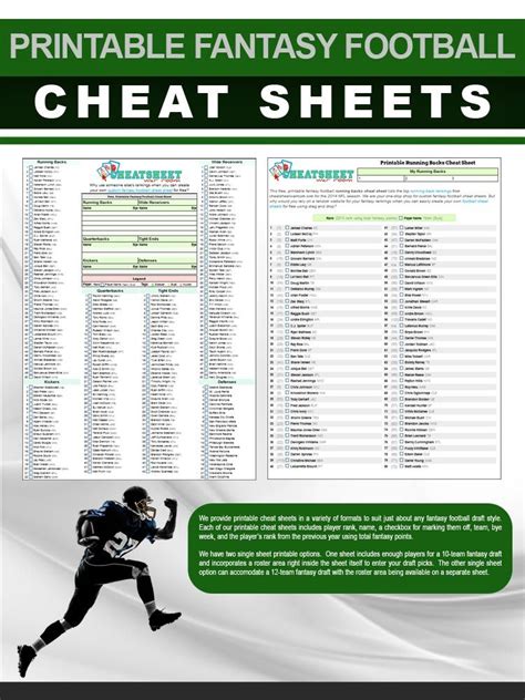 Depth Charts. . Espn nfl fantasy football cheat sheet